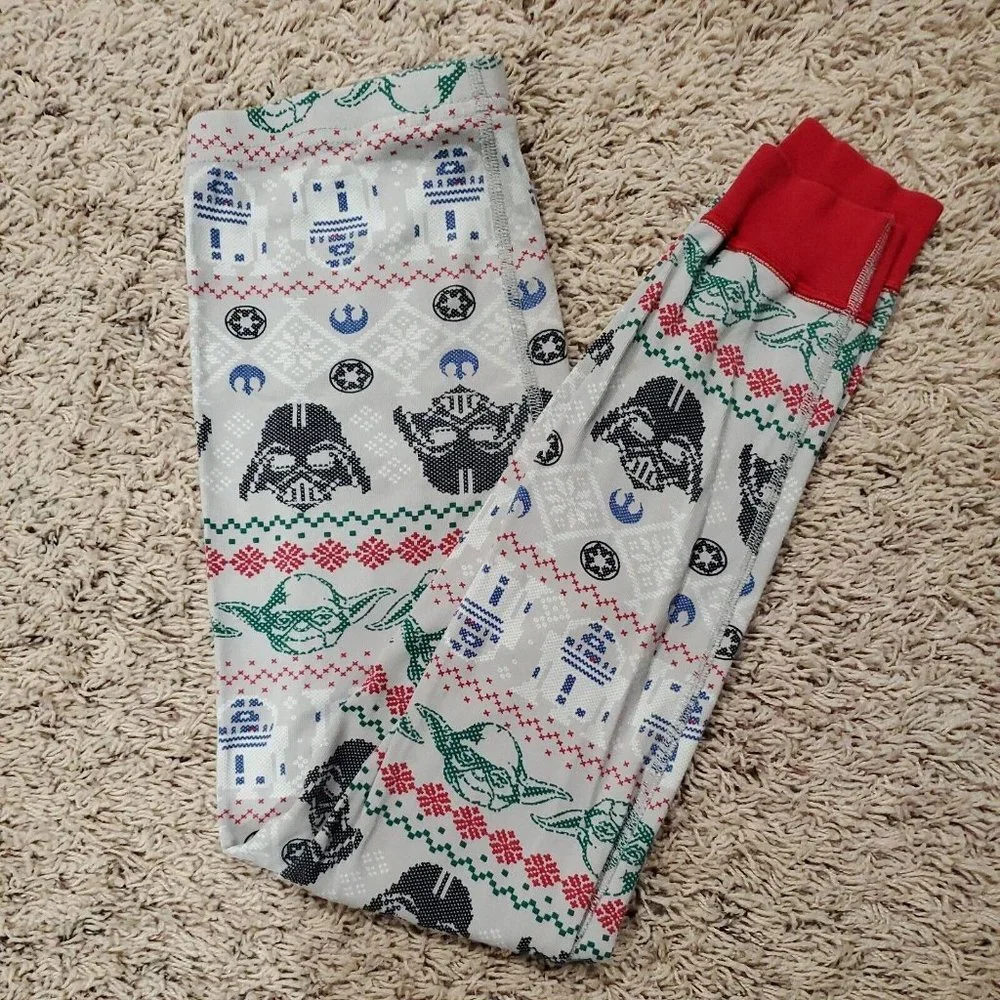 Hanna‎ Andersson Boys Pajama Pants 140 US 10 Organic Cotton Christmas Star Wars
